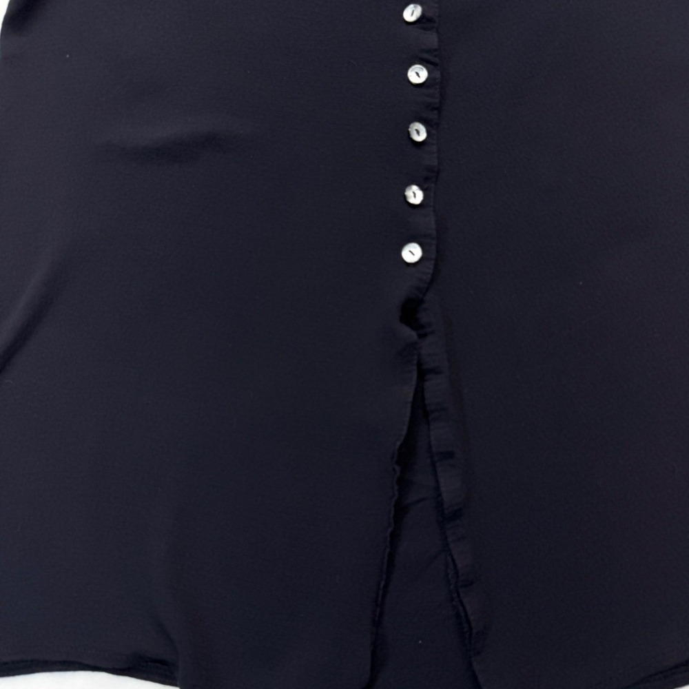 Jay Peters Button Front Sleeveless Blouse Women L Black - Picture 3 of 13
